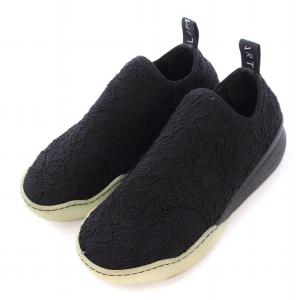 STELLA McCARTNEY ローカットスニーカー シューズ スリッポン 厚底 レース 25cm 黒 ブラック /BB