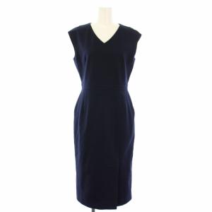 ワンピース ノースリーブ ひざ丈 38 紺 91-109-11-012953 /TK