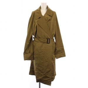 トレンチコート アウター ロング丈 ベルト L 玉虫色 カーキ /BB