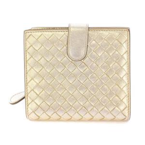 イントレチャート 二つ折り財布 コンパクトウォレット レザー ゴールドカラー /BB OH