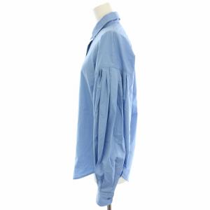 LAUREN RALPH LAUREN コットン ポプリン ブルゾンスリーブ シャツ ブラウス 長袖 XS 水色 ライトブルー WMLRSHTS6820464