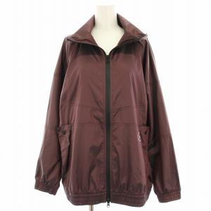 シャイニーウーブントラックトップ ジャケット ジャンパー ブルゾン ジップアップ ナイロン M ボルドー