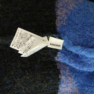 ROSE BUD カーディガン ニット 長袖 ボリュームスリーブ 総柄 F ブルー /MY OS