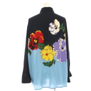 TOKUKO 1er VOL トクコ プルミエヴォル シャツ ブラウス シアー 花柄 長袖 9 紺 ネイビー ベージュ 水色 ライトブルー 5332125 /HN