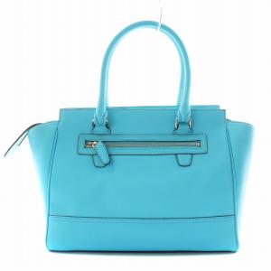 COACH レガシー トートバッグ ハンドバッグ ショルダーバッグ タッセル レザー 水色 ライトブルー 24201