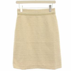 台形スカート ツイード ラメ ひざ丈 36 アイボリー 23E-131 /HN