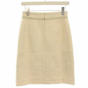 PAULE KA 台形スカート ツイード ラメ ひざ丈 36 アイボリー 23E-131 /HN