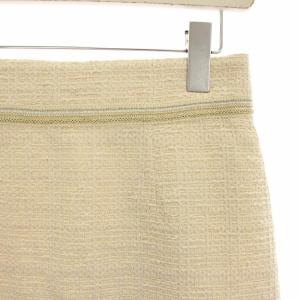 PAULE KA 台形スカート ツイード ラメ ひざ丈 36 アイボリー 23E-131 /HN