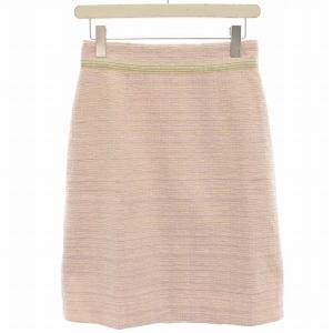 台形スカート ツイード ラメ ひざ丈 36 ピンク 23E-131 /HN