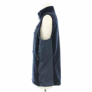 mont-bell クリマエア ベスト スタンドカラー フリース ジップアップ ロゴ刺繍 XL 紺 ネイビー 1106693