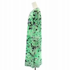 LEONARD FASHION ワンピース 花柄 リボン 34 イエローグリーン