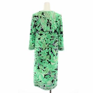 LEONARD FASHION ワンピース 花柄 リボン 34 イエローグリーン
