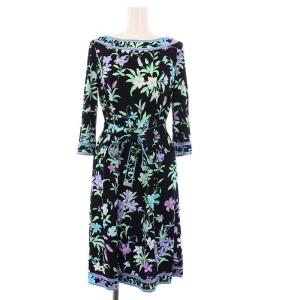 FASHION ワンピース 花柄 34 ブラック 0170228