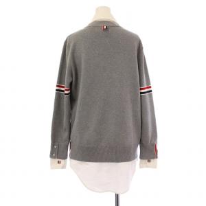 THOM BROWNE 4BARカーディガンドッキングシャツ 40 グレー