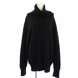 ミドルゲージタートル ニット セーター 長袖 黒 17080500724030 /TK