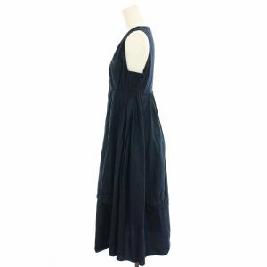 miumiu ワンピース ノースリーブ カシュクール ミモレ ロング 40 紺 ネイビー /HN