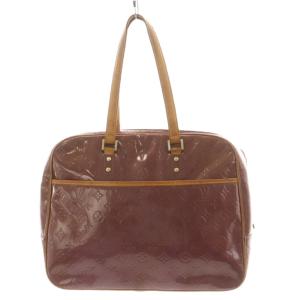 モノグラムヴェルニ サットン ボストンバッグ ハンドバッグ 紫 パープル 茶 ブラウン M91081 /AN8