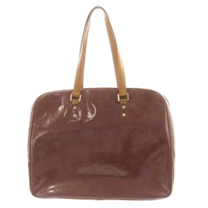 LOUIS VUITTON モノグラムヴェルニ サットン ボストンバッグ ハンドバッグ 紫 パープル 茶 ブラウン M91081 /AN8