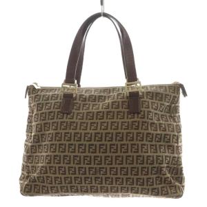 ズッカ柄 ハンドバッグ ベージュ ブラウン