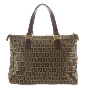 FENDI ズッカ柄 ハンドバッグ ベージュ ブラウン