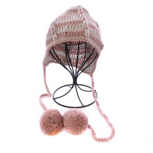 miumiu ニット帽 ビーニー 帽子 ポンポン付き ウール モヘヤ M ピンク グレー /BM