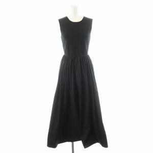 24SS Glossed Poplin Crew NK C VOL DR ワンピース ノースリーブ ロング丈