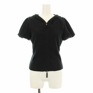 パーカー フーディー ジップアップ 半袖 38 黒 ブラック 22279 /KU