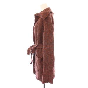 GIVENCHY ニットカーディガン 長袖 ビックカラー ウール M 茶 ブラウン オレンジ 青 ブルー /BB