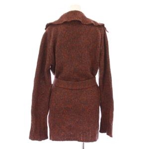 GIVENCHY ニットカーディガン 長袖 ビックカラー ウール M 茶 ブラウン オレンジ 青 ブルー /BB