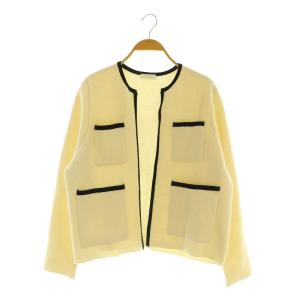 22AW ウールナイロンブークレー フロントオープンカーディガン S アイボリー /MY OS