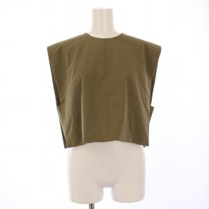 P/R STRETCH CROPPED TOP ストレッチクロップドトップ カットソー プルオーバー ノースリーブ