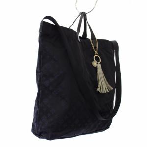 russet トートバッグ ショルダーバッグ 総柄 ネイビー /TK