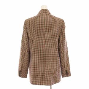 allureville ダブル テーラードジャケット チェック アウター 2 ベージュ 茶 黒 グレー 202220-10-070-81-020