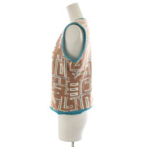 FENDI ベスト プルオーバー ロゴ アンゴラ混 IT42 ベージュ 緑 グリーン /AN42