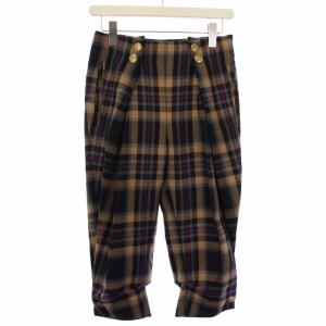 ANGLOMANIA クロップドパンツ チェック ウール 38