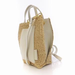 VIOLA d'ORO 2way かごバッグ ハンドバッグ ショルダーバッグ ベージュ /EE