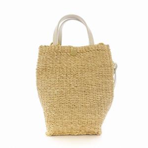 VIOLA d'ORO 2way かごバッグ ハンドバッグ ショルダーバッグ ベージュ /EE