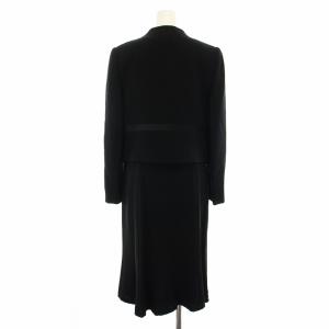 LANVIN ノアール NOIR ブラックフォーマル 喪服 セットアップ 上下 ノーカラージャケット ワンピース ロング
