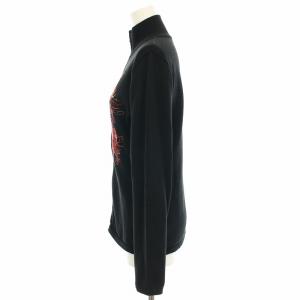 VIVIENNE TAM ニットカーディガン スタンドカラー 龍 ドラゴン 刺繍 ジップアップ 長袖 1 黒 ブラック 016-175005