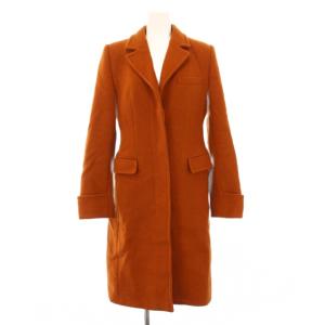 チェスターコート アウター ロング丈 ウール アンゴラ混 38 茶 ブラウン /BB