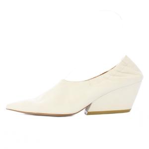PIPPICHIC パンプス シューズ ポインテッドトゥ レザー ウェッジソール 35.5 22.5cm 白 /TK