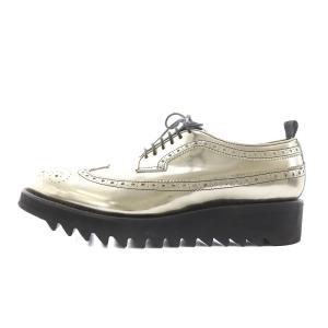 DSQUARED2 ウイングチップ レースアップシューズ カーフレザー 40 25cm ゴールドカラー LS107 /NQ