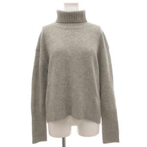 ニット セーター 長袖 ハイネック ウール カシミヤ混 38 グレー /JS