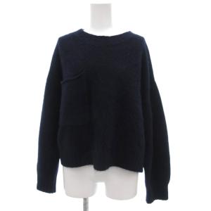 21AW ニット セーター フォックスファー 長袖 紺 ネイビー /JS