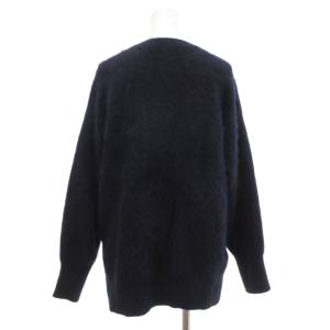 UNITED ARROWS ニット セーター 長袖 フォックスファー カシミヤ混 紺 ネイビー /JS