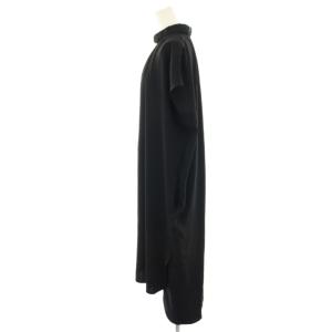 ENFOLD ダブルクロスフレンチギャザーN/Cドレスワンピース ロング マキシ 36 黒 ブラック 300AA233-0530