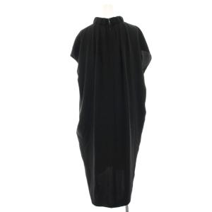 ENFOLD ダブルクロスフレンチギャザーN/Cドレスワンピース ロング マキシ 36 黒 ブラック 300AA233-0530