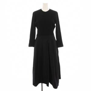 ドッキングワンピース ロング ニット切替 長袖 38 黒 11-109-11-010304 /YM