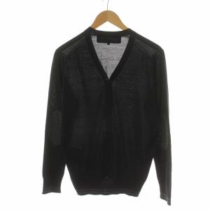 COMME des GARCONS HOMME AD2013 カーディガン ニット 薄手 絹 シルク カシミヤ混 長袖 S ブラック HM-N004 /NQ