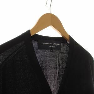 COMME des GARCONS HOMME AD2013 カーディガン ニット 薄手 絹 シルク カシミヤ混 長袖 S ブラック HM-N004 /NQ